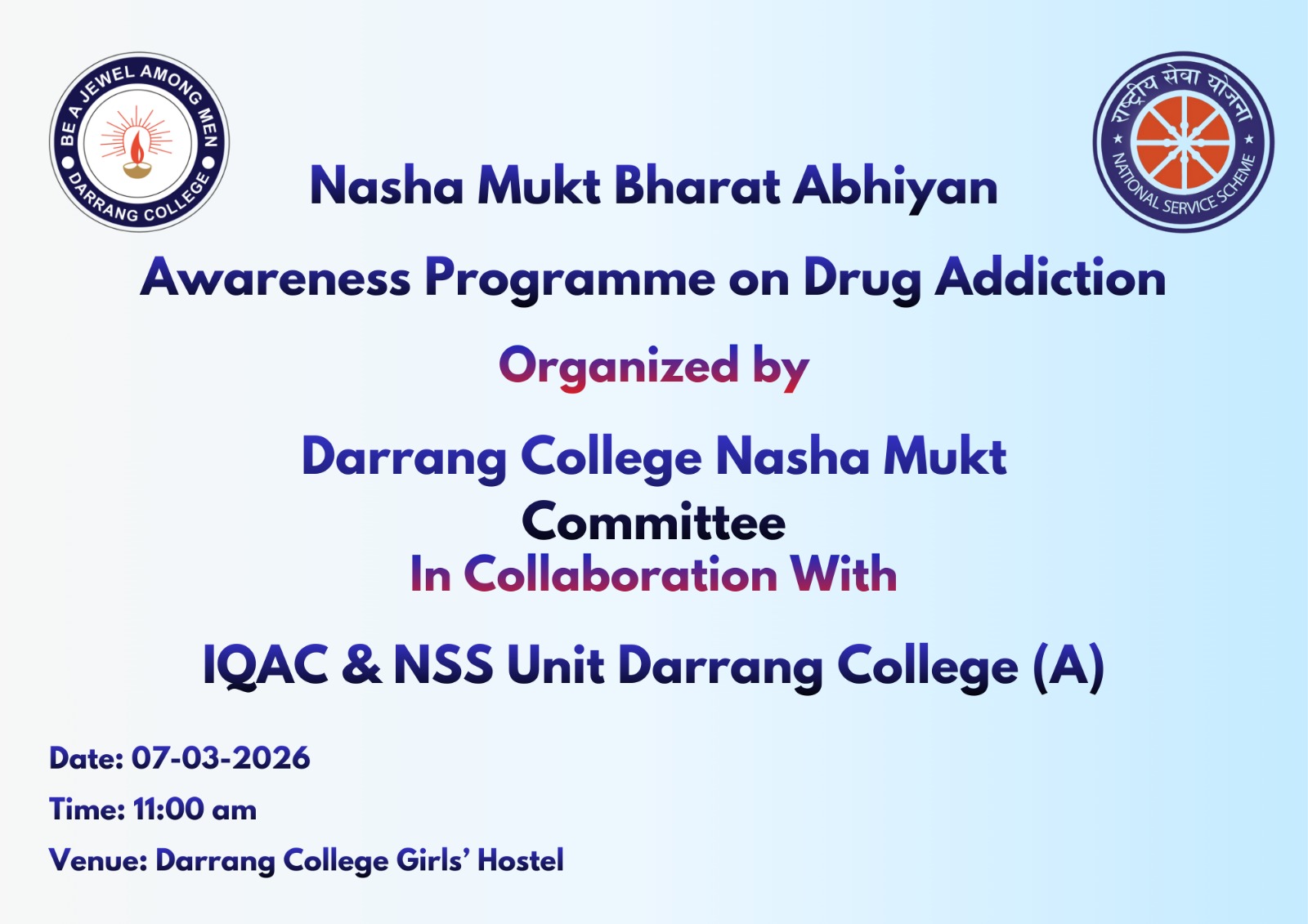 Nasha Mukt Bharat Abhiyan (Awareness Programme on Drug Addiction)